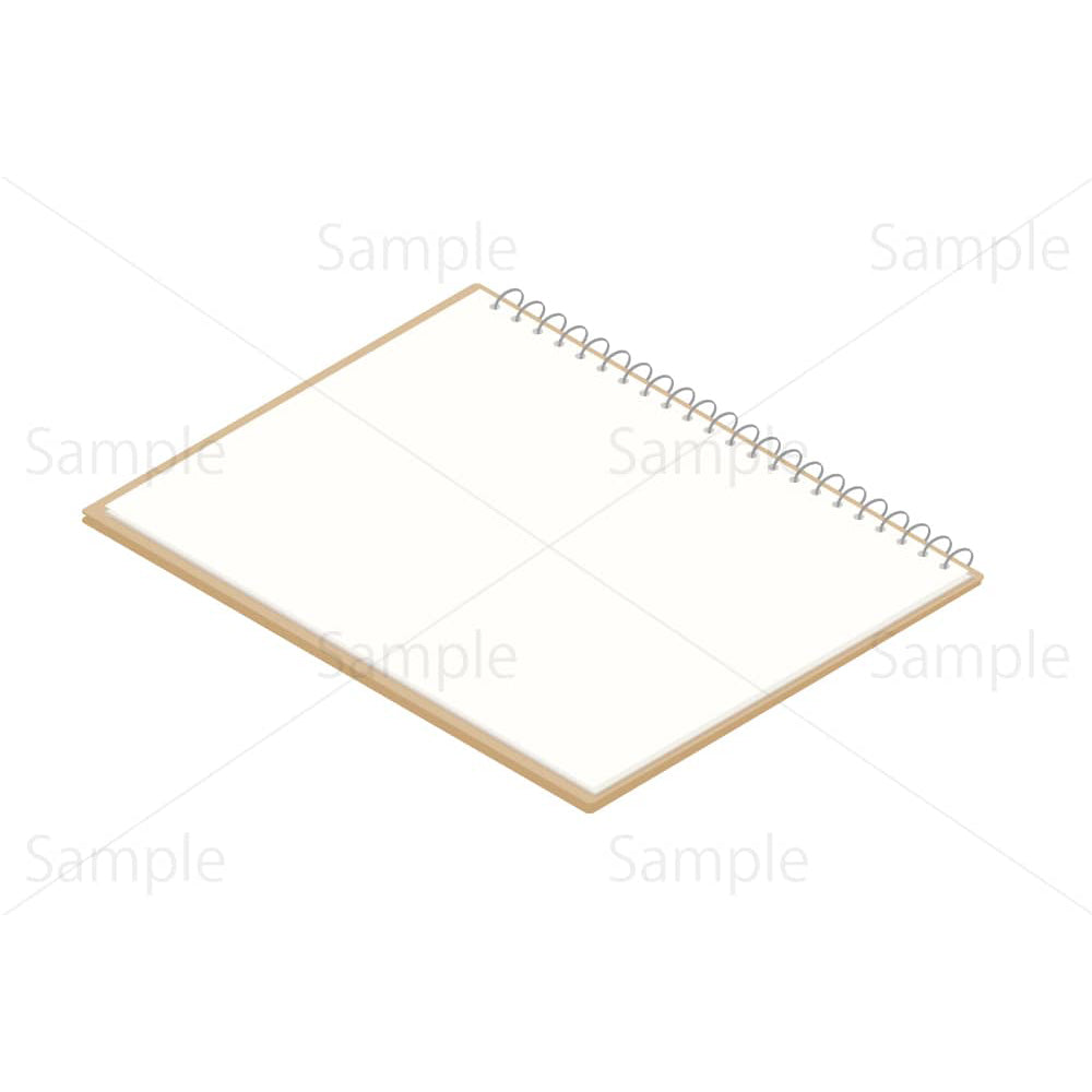 スケッチブックのアイソメトリックイラスト素材