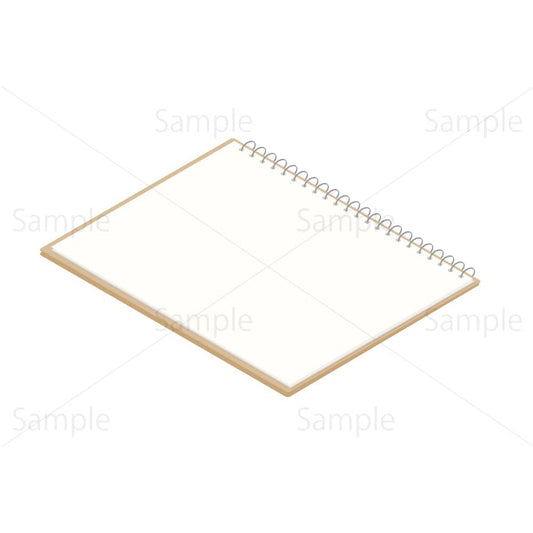 スケッチブックのアイソメトリックイラスト素材
