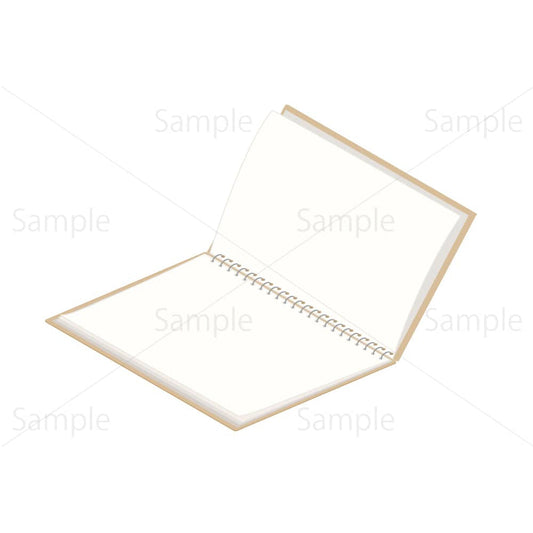 スケッチブックと鉛筆のアイソメトリックイラスト素材