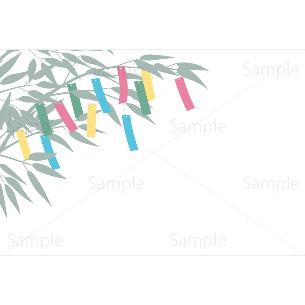 七夕の笹飾り(シンプル)