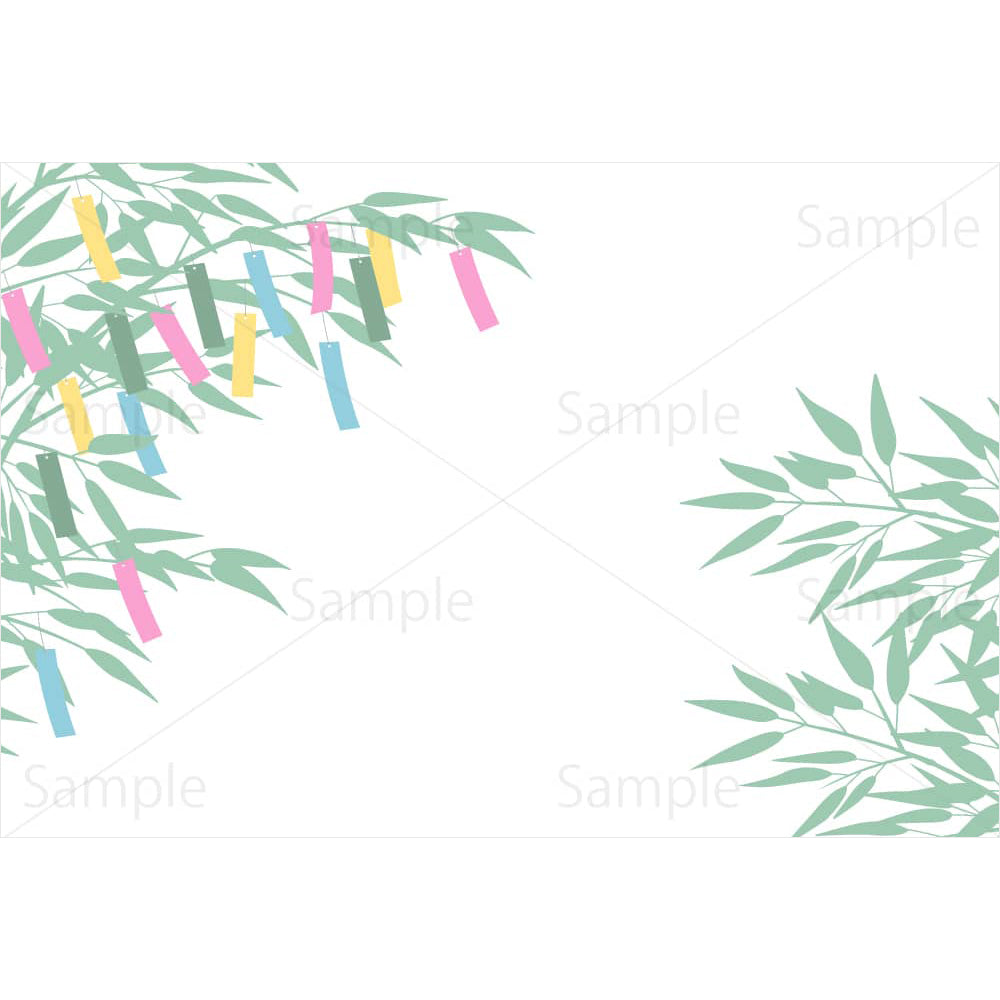 七夕の笹飾り(シンプル2)