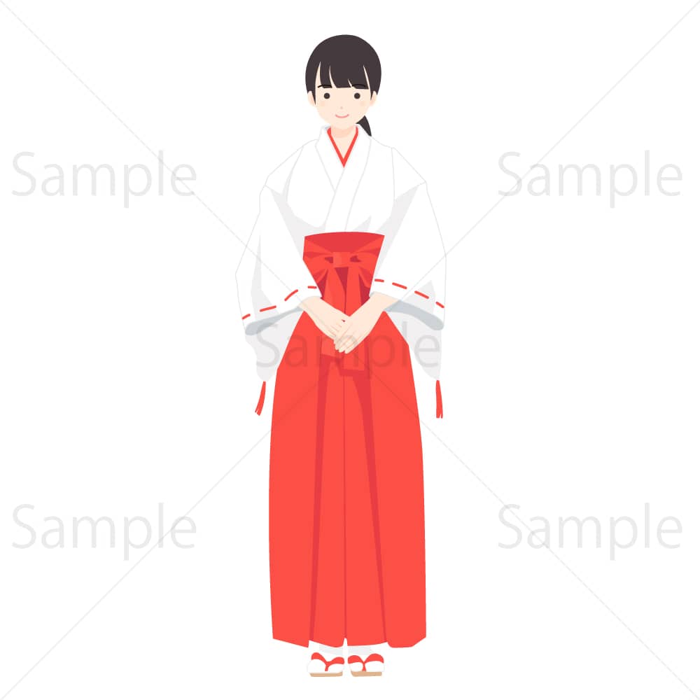 巫女さん – 素材ごよみ