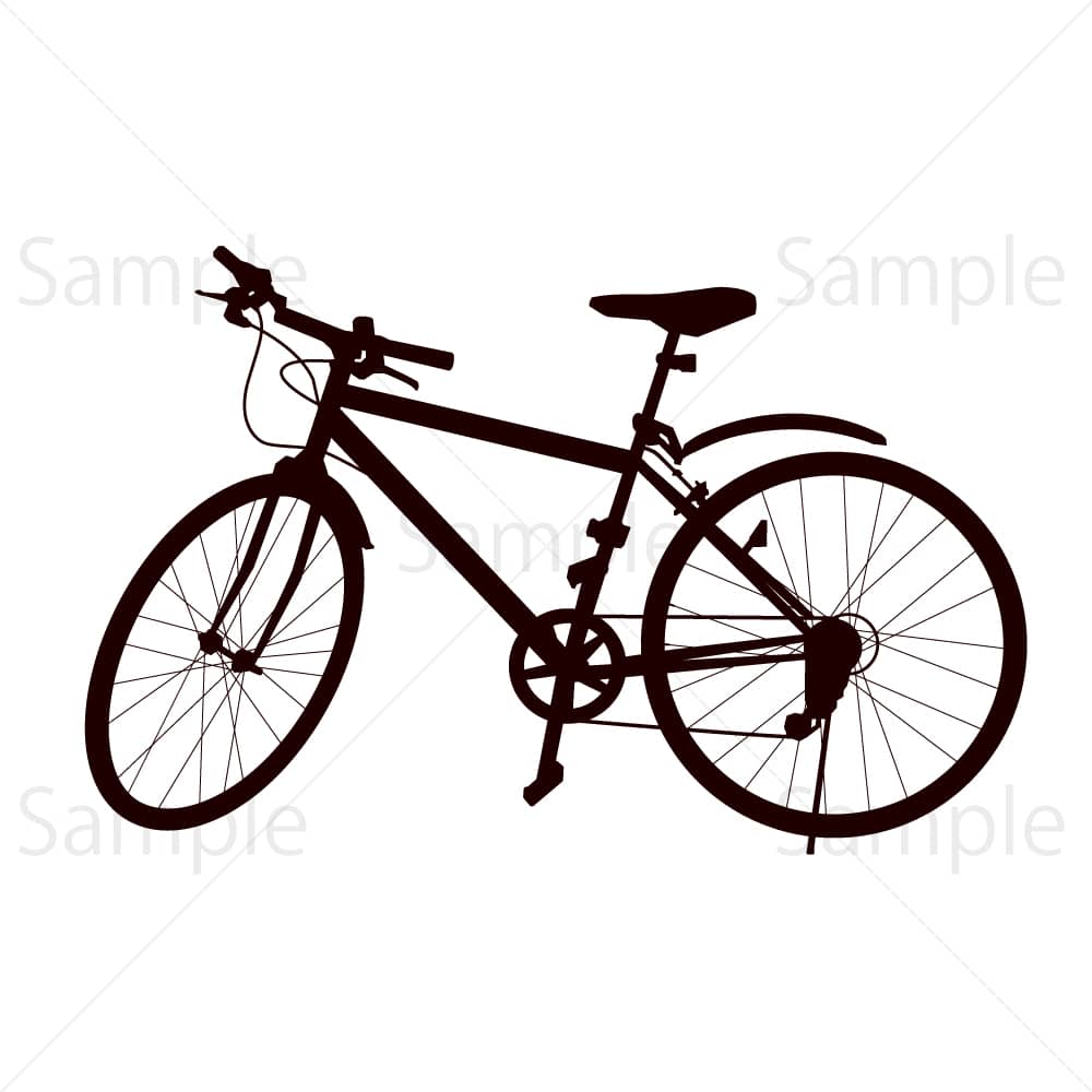 自転車(スポーツバイク)のシルエットのイラスト素材
