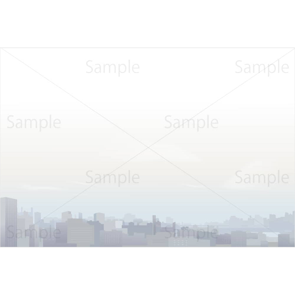 スモッグに包まれた都会のビル群のイラスト素材