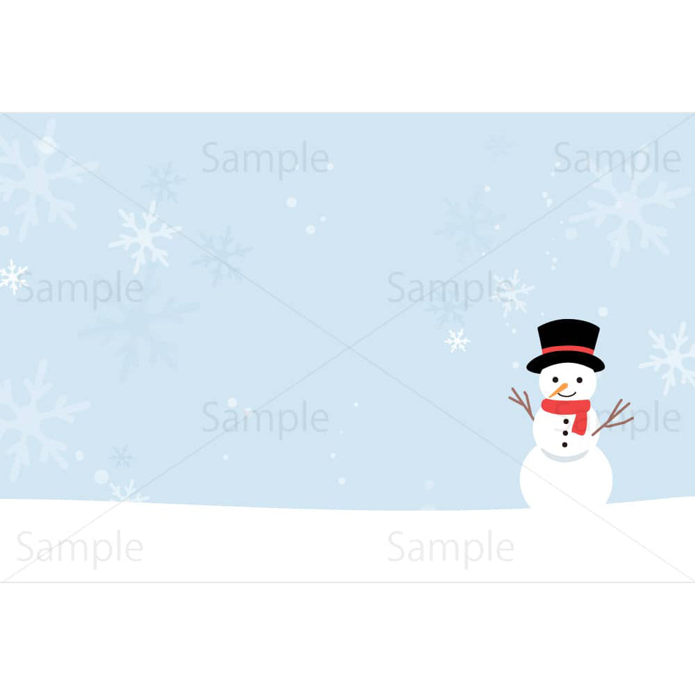 雪だるま(寒中見舞い)のイラスト素材|素材ごよみ - 季節のイラスト素材販売サイト