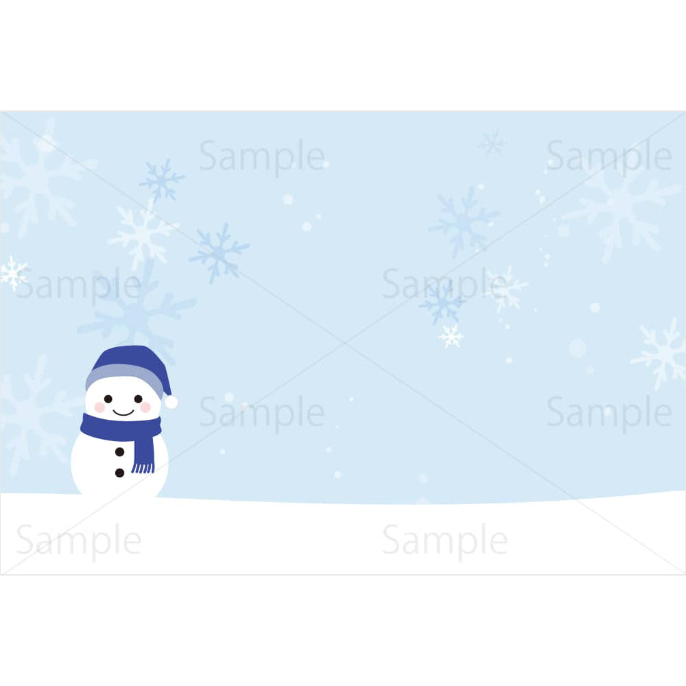 雪だるま(寒中見舞い)のイラスト素材|素材ごよみ - 季節のイラスト素材販売サイト