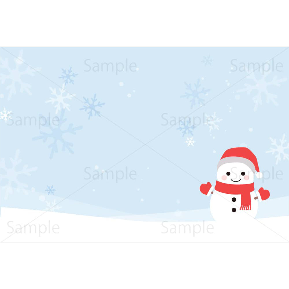 雪だるま(寒中見舞い)のイラスト素材|素材ごよみ - 季節のイラスト素材販売サイト