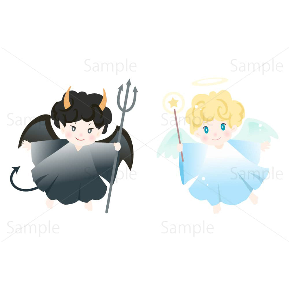 天使と悪魔 – 素材ごよみ