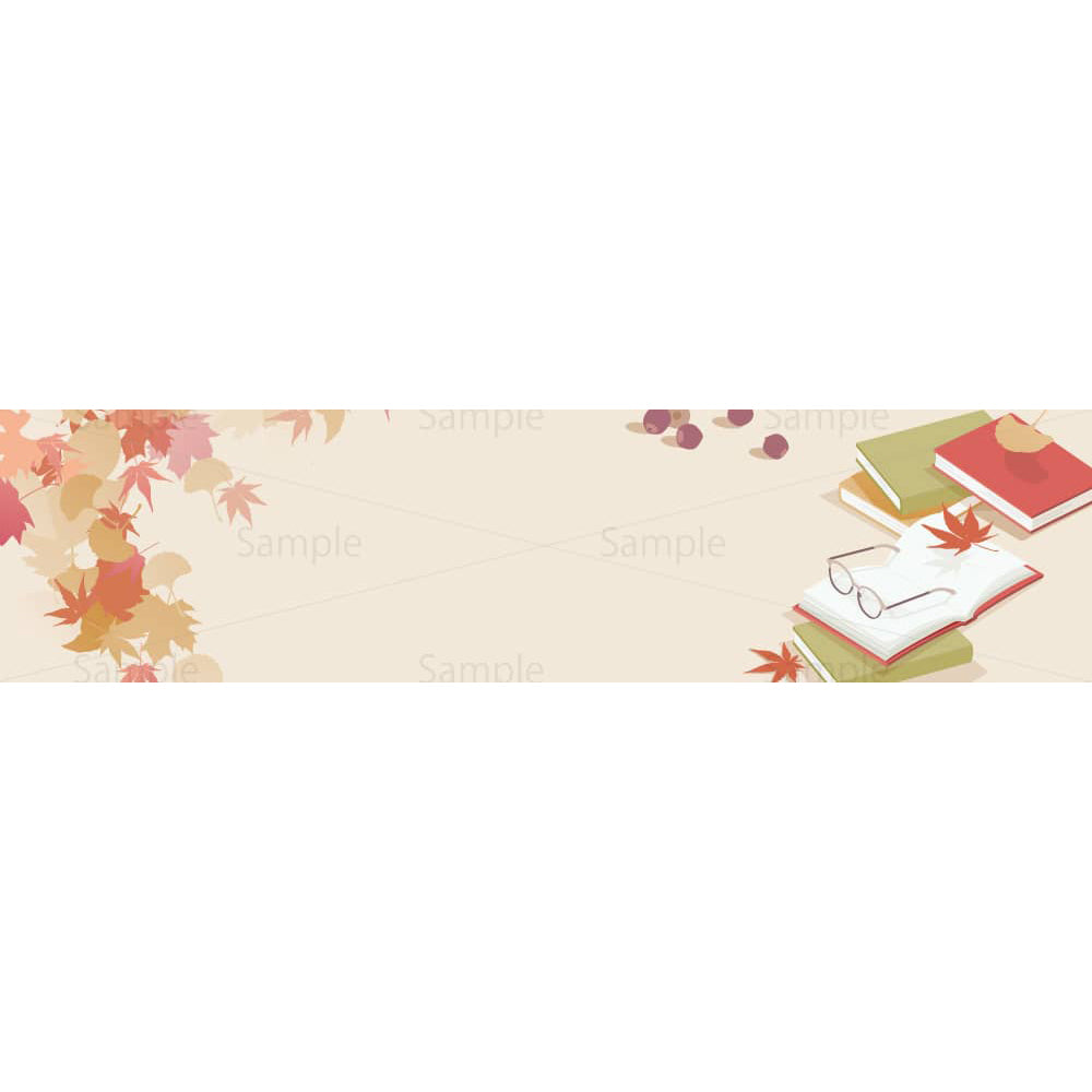 秋のイメージ(2800×700px)のイラスト素材