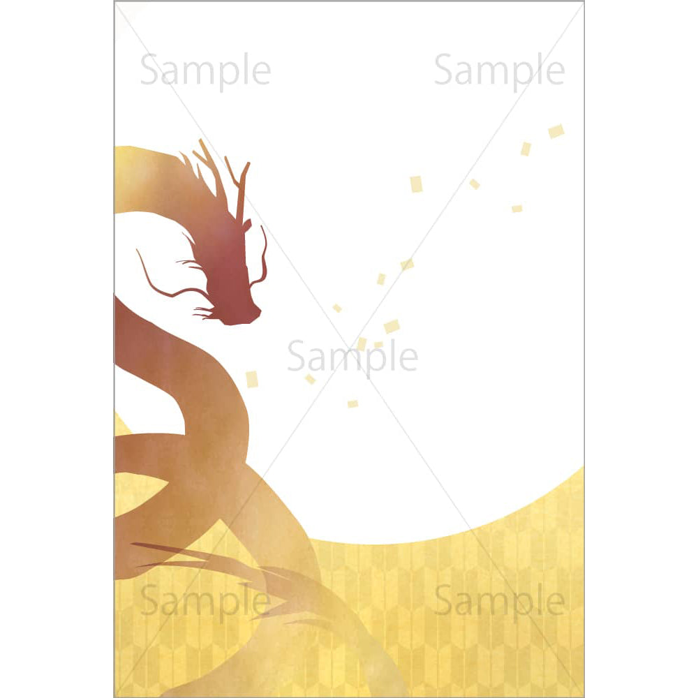 辰(龍)のシルエットのイラスト素材