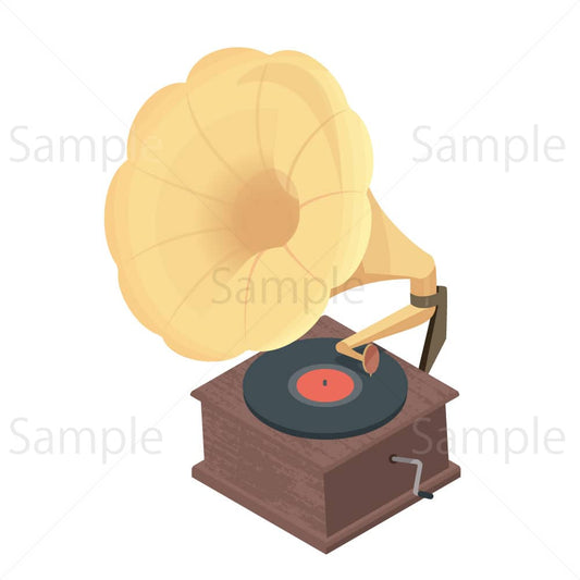 蓄音機(アイソメトリック)のイラスト素材