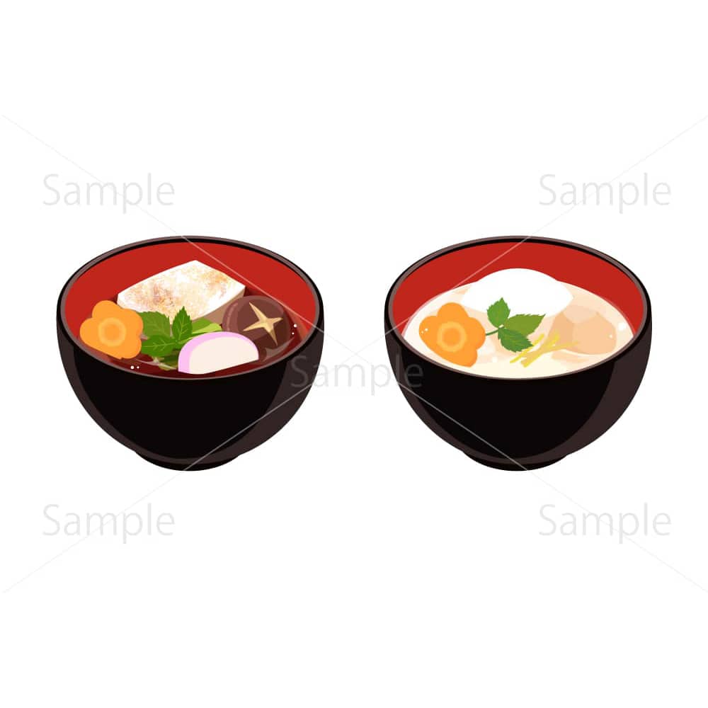 関東風と関西風のお雑煮
