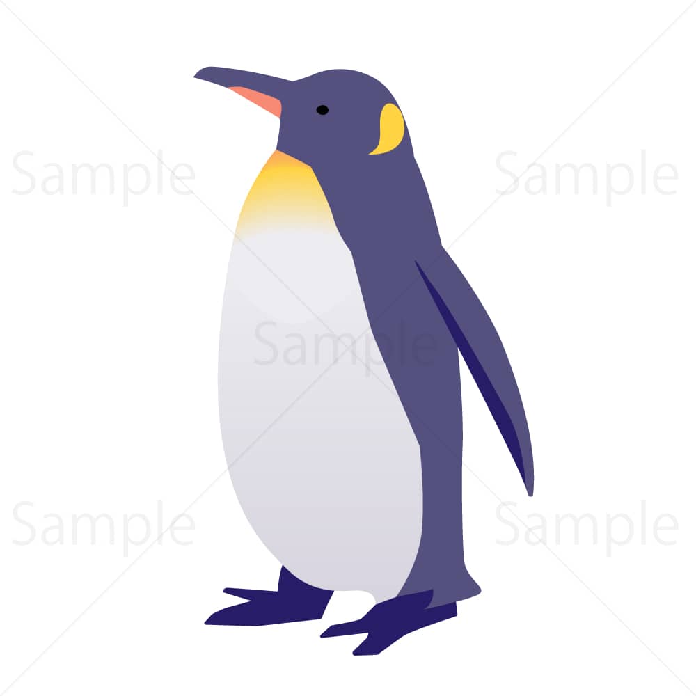 横向きの歩くペンギンのイラスト素材