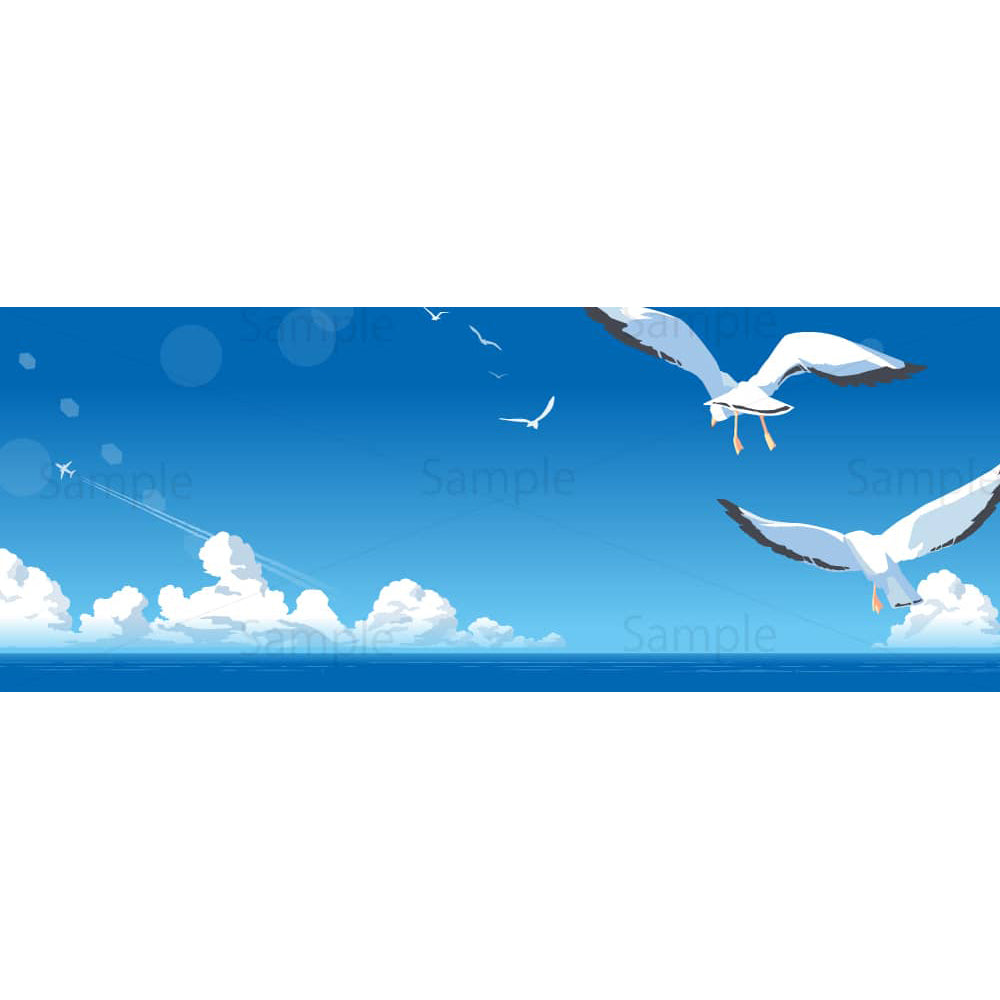 夏のイメージ(2080×800px)のイラスト素材