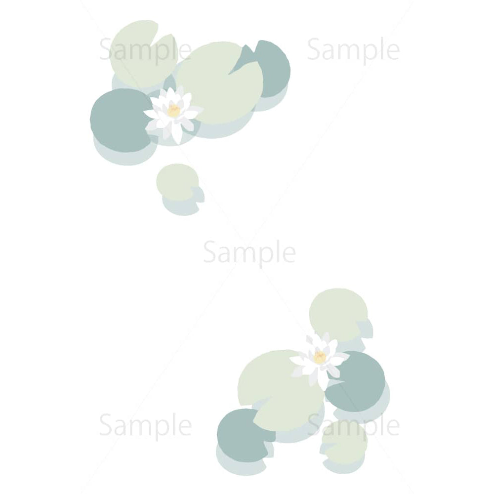 睡蓮(喪中・寒中見舞い)のイラスト素材