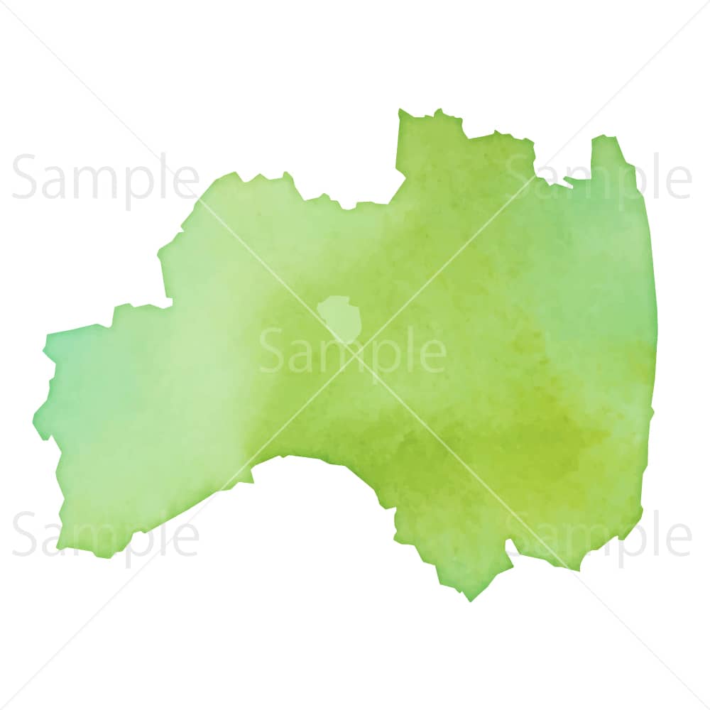 水彩風の地図 福島県のイラスト素材
