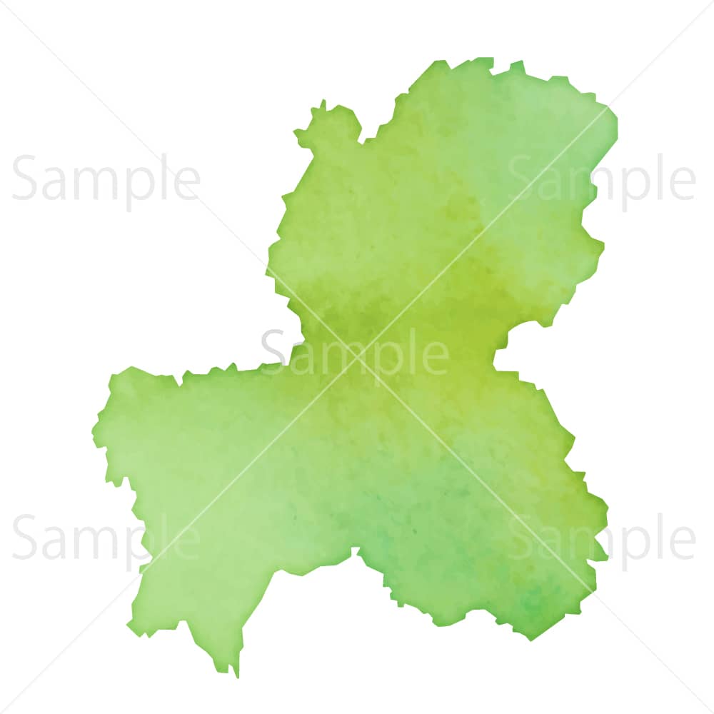 水彩風の地図 岐阜県のイラスト素材