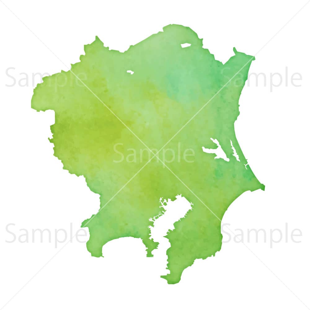 水彩風の地図 関東地方のイラスト素材