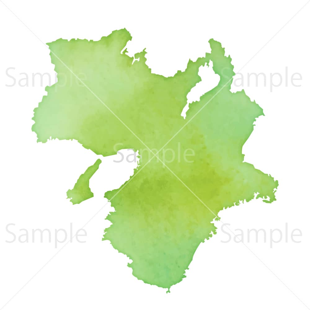 水彩風の地図 近畿地方のイラスト素材