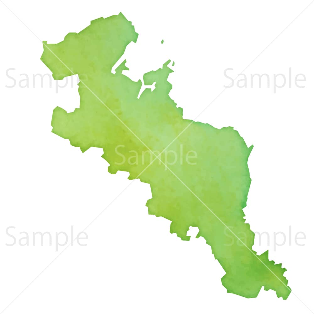 水彩風の地図 京都府のイラスト素材