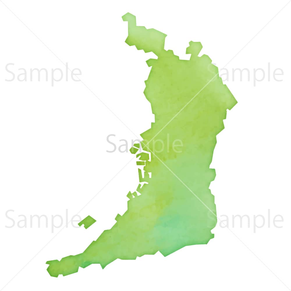 水彩風の地図 大阪府のイラスト素材