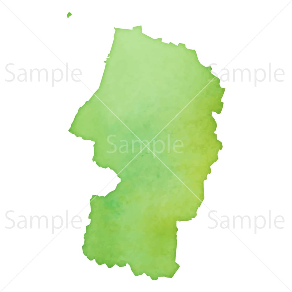 水彩風の地図 山形県のイラスト素材
