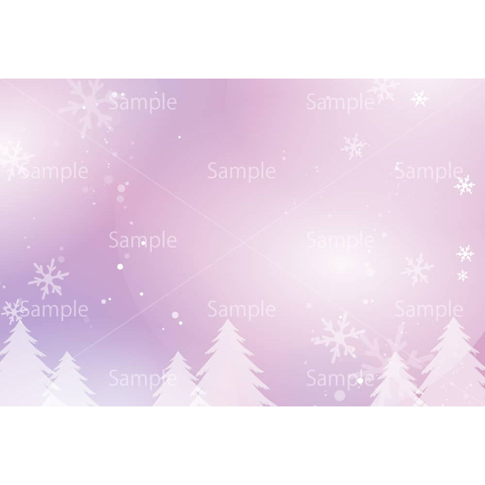 雪降る冬の針葉樹林(紫)のイラスト素材
