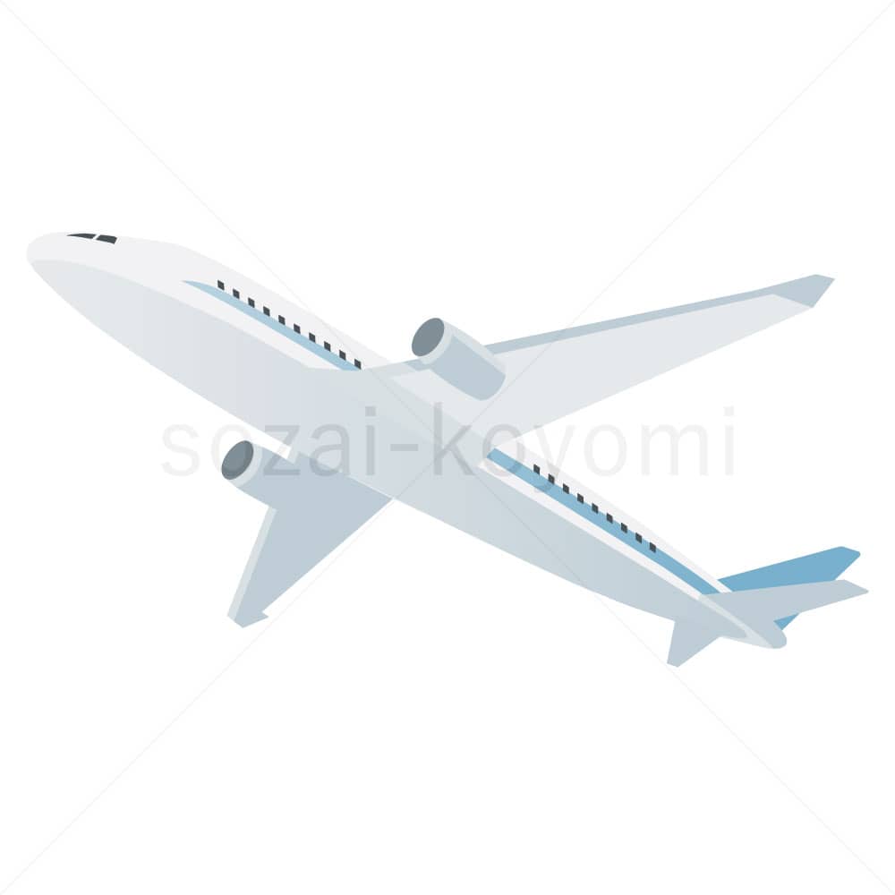 下から見上げた飛行機のイラスト素材