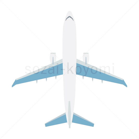 上から見た飛行機のイラスト素材
