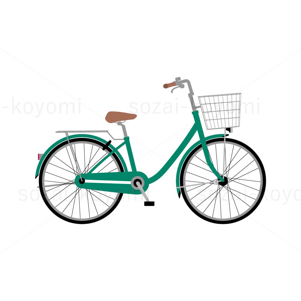 自転車(シティサイクル)のイラスト素材