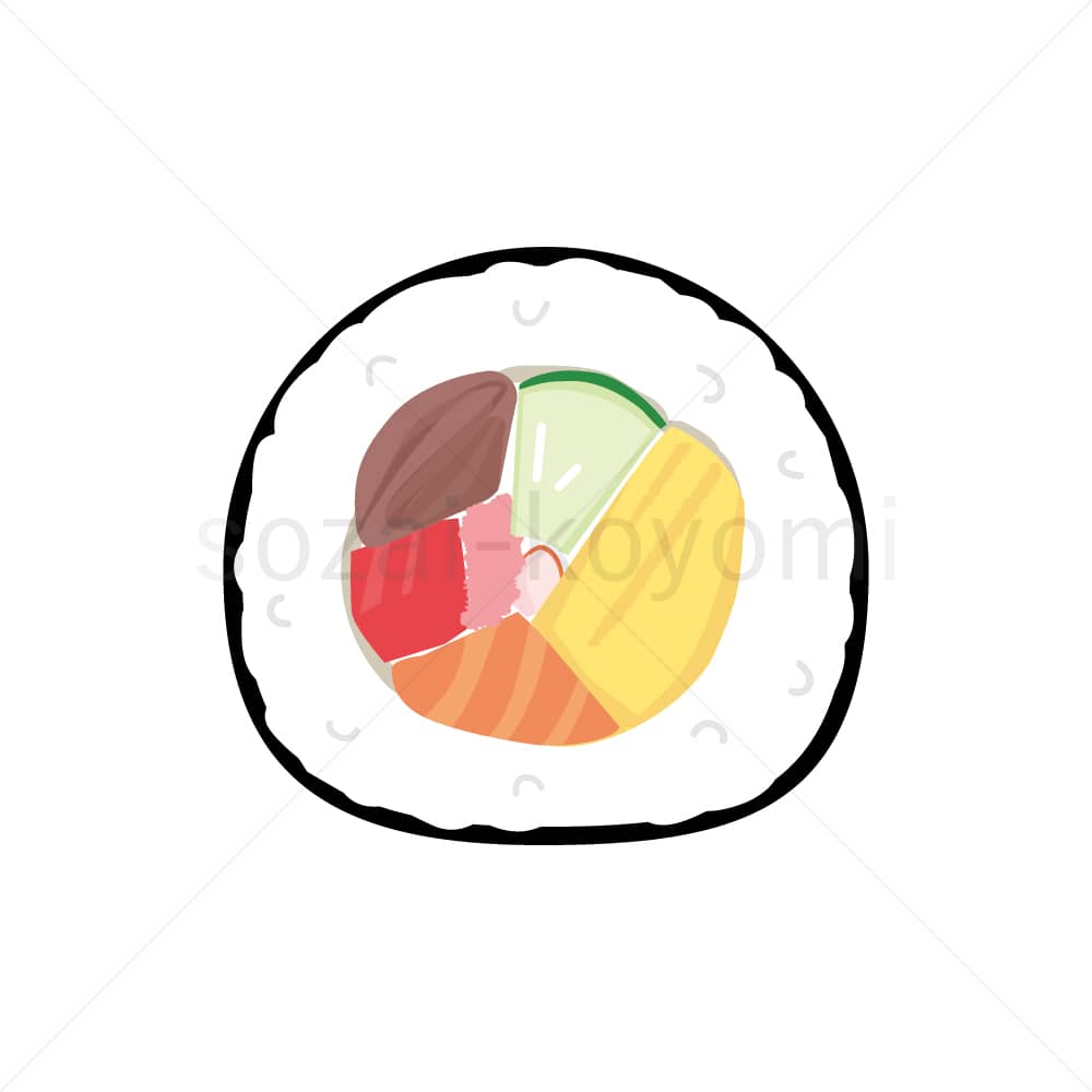 正面向きの恵方巻のイラスト素材