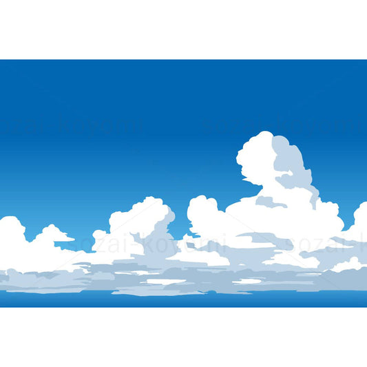 夏空と入道雲のイラスト素材
