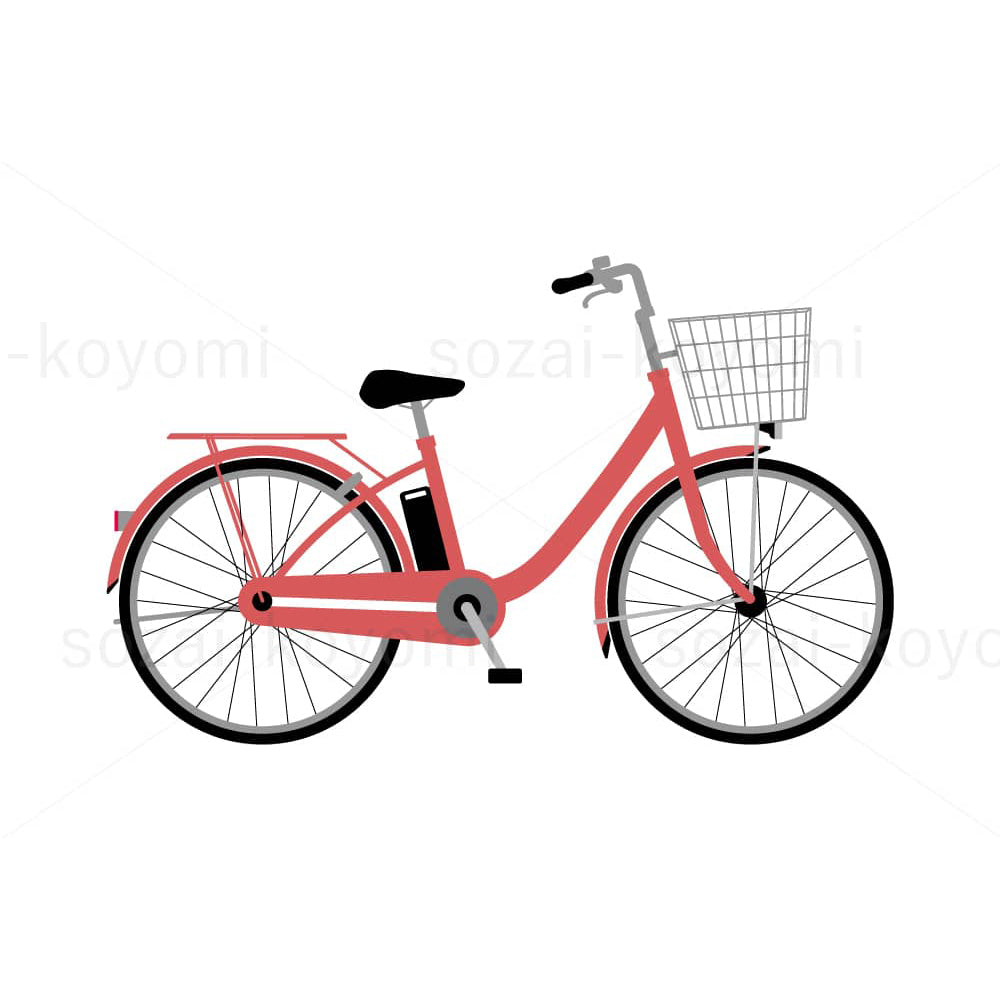 自転車(電動自転車)のイラスト素材
