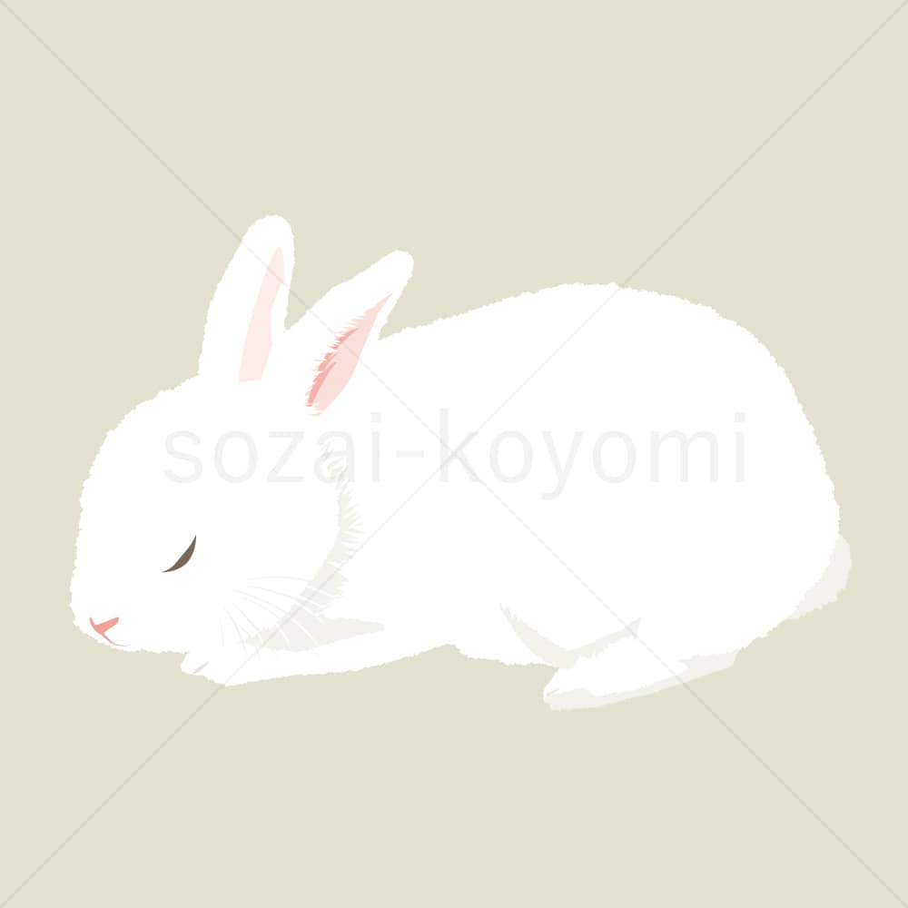 眠るウサギのイラスト素材
