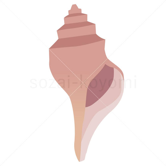 巻貝(ブラウン)のイラスト素材