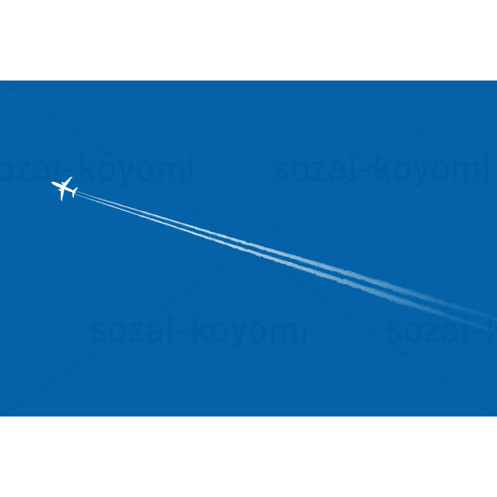 飛行機雲のイラスト素材