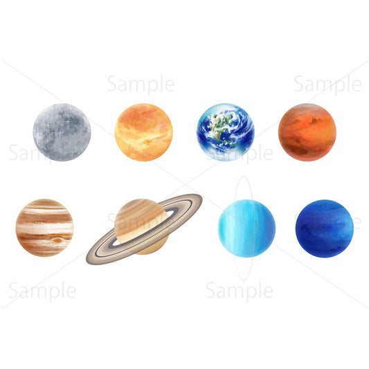 太陽系惑星のイラスト素材