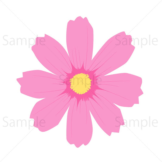 コスモスの花のイラスト素材｜素材ごよみ - 季節のイラスト素材販売サイト