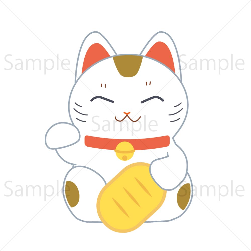 招き猫のイラスト素材｜素材ごよみ - 季節のイラスト素材販売サイト