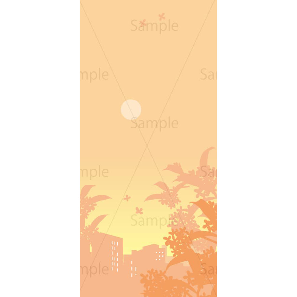 9月の夕景（スマホ壁紙サイズ）のイラスト素材｜素材ごよみ - 季節のイラスト素材販売サイト