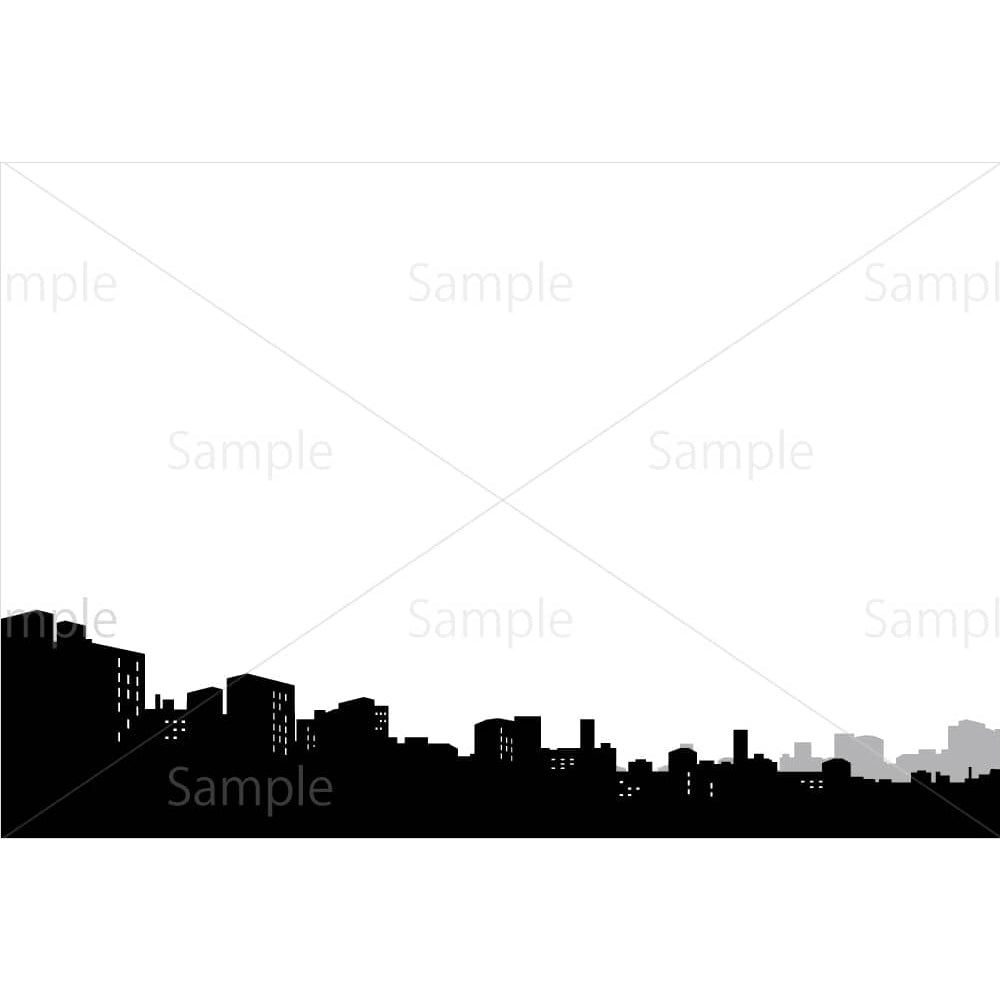 ビル群のシルエットのイラスト素材｜素材ごよみ - 季節のイラスト素材販売サイト
