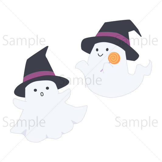 ハロウィンのおばけのイラスト素材｜素材ごよみ - 季節のイラスト素材販売サイト