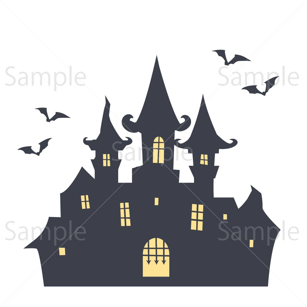 ハロウィン城のイラスト素材｜素材ごよみ - 季節のイラスト素材販売サイト