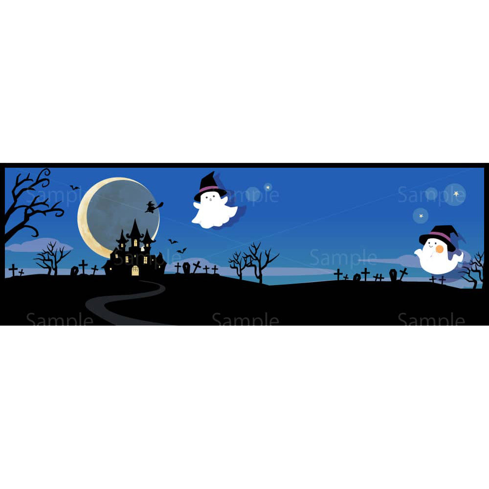 ハロウィンの夜（ヘッダーサイズ）のイラスト素材｜素材ごよみ - 季節のイラスト素材販売サイト