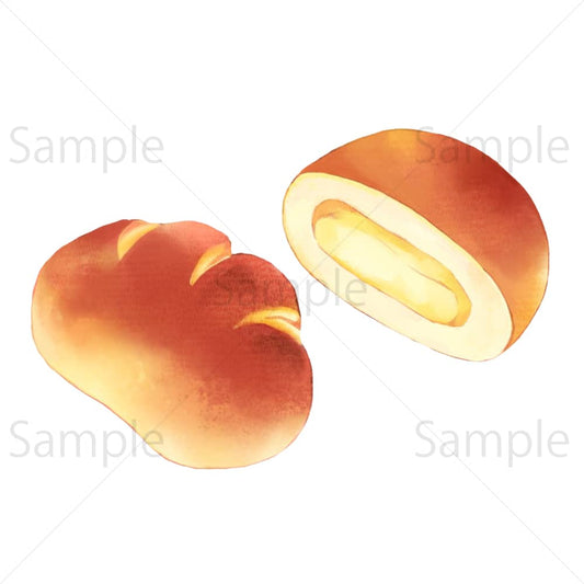 クリームパンのイラスト素材｜素材ごよみ - 季節のイラスト素材販売サイト