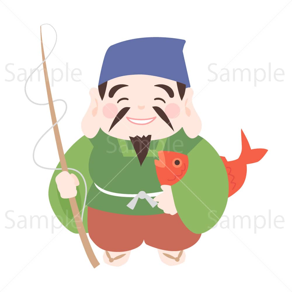 七福神　恵比寿のイラスト素材