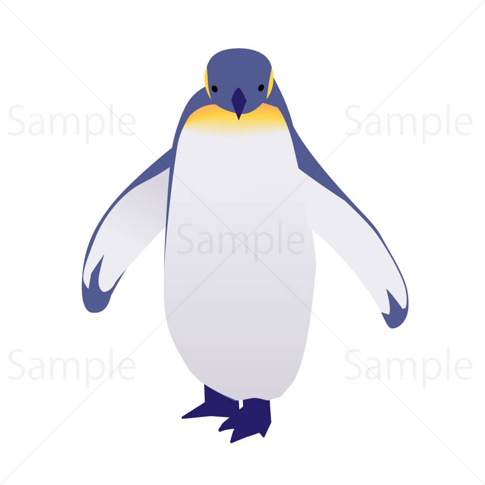 正面を向いたペンギンのイラスト素材