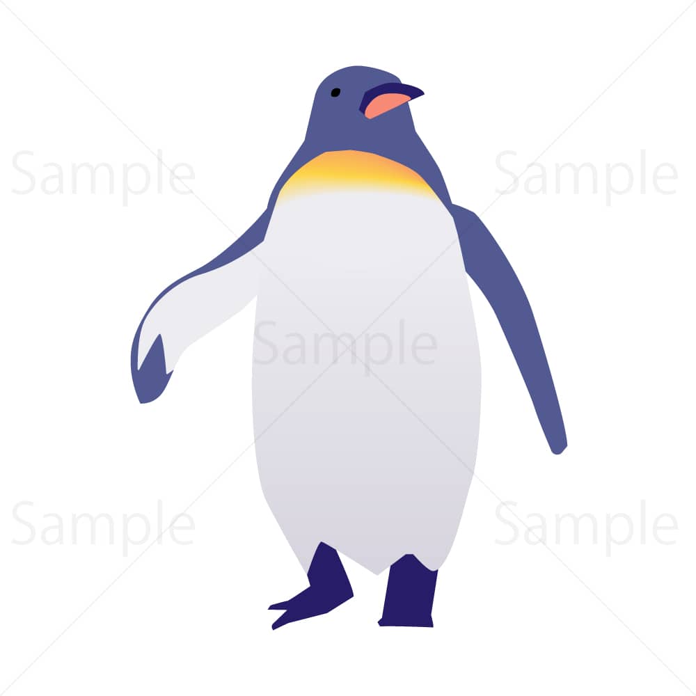 右を向くペンギンのイラスト素材