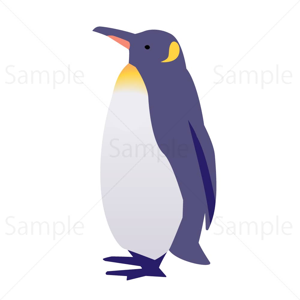 横向きの歩くペンギンのイラスト素材