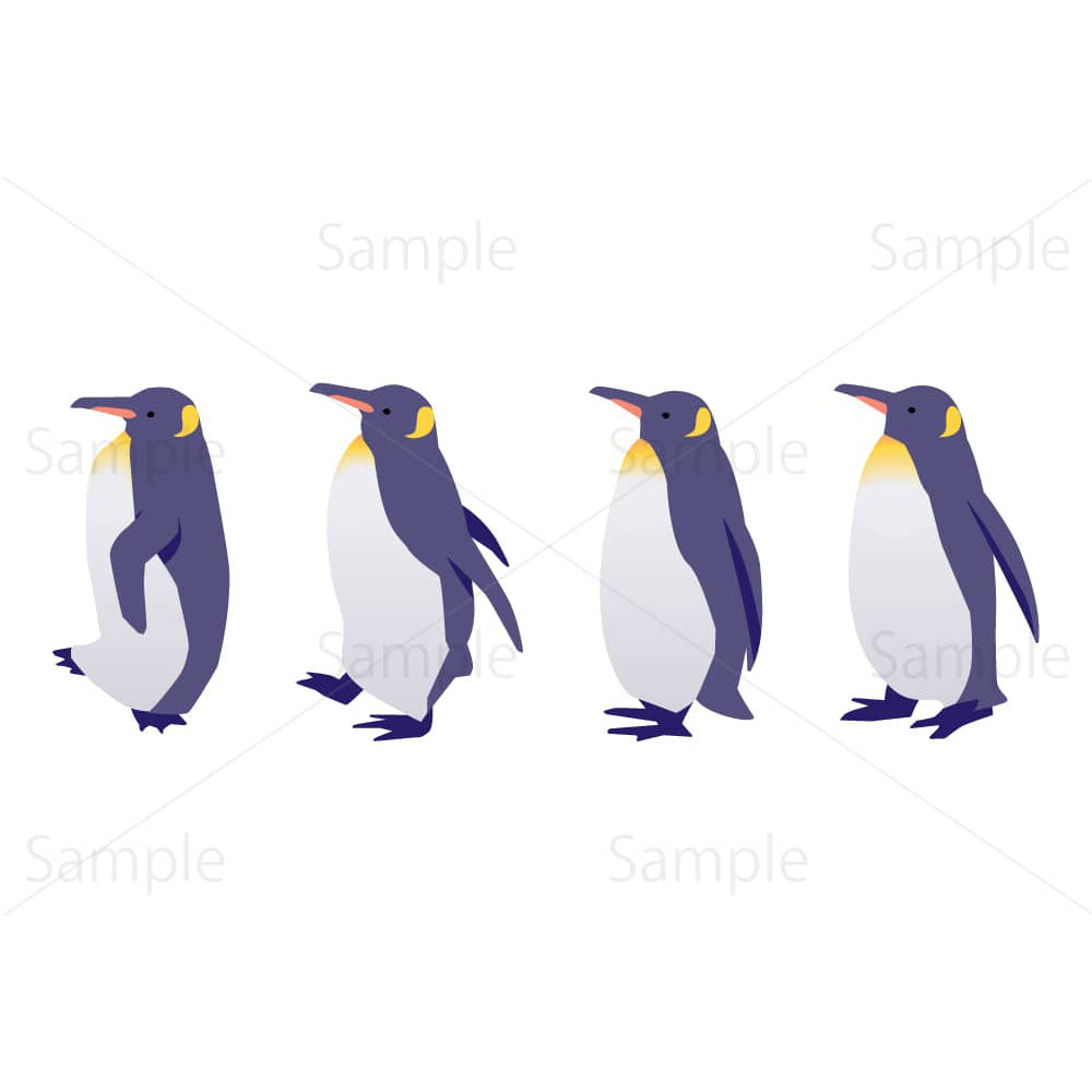 ペンギンの行進のイラスト素材